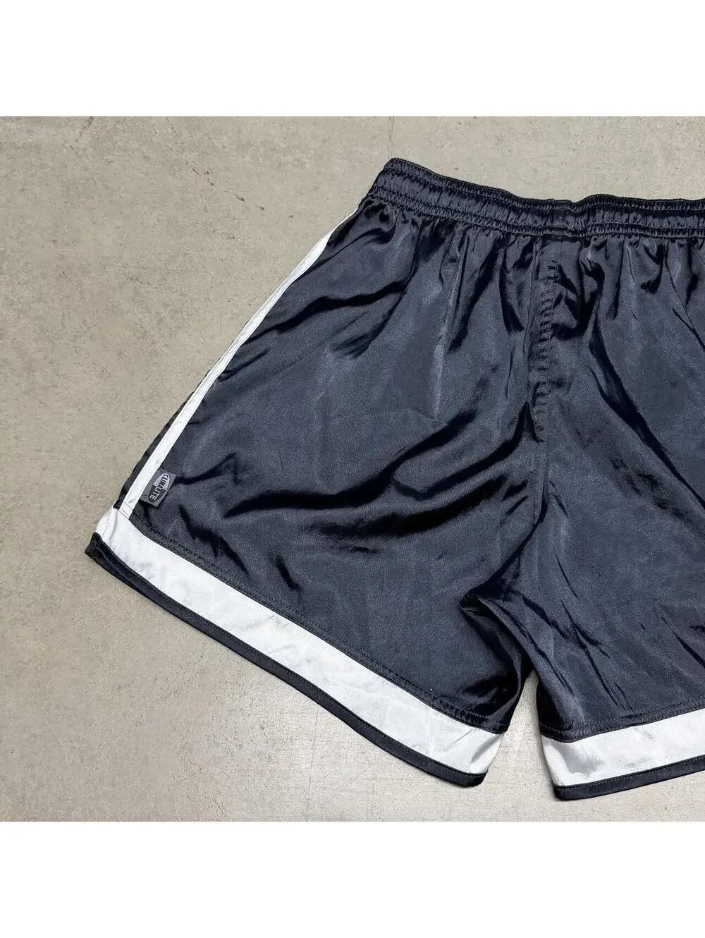 Vintage Adidas Satin Soccer Shorts Mens Large Black Shiny Silky Dazzle 90s Y2K